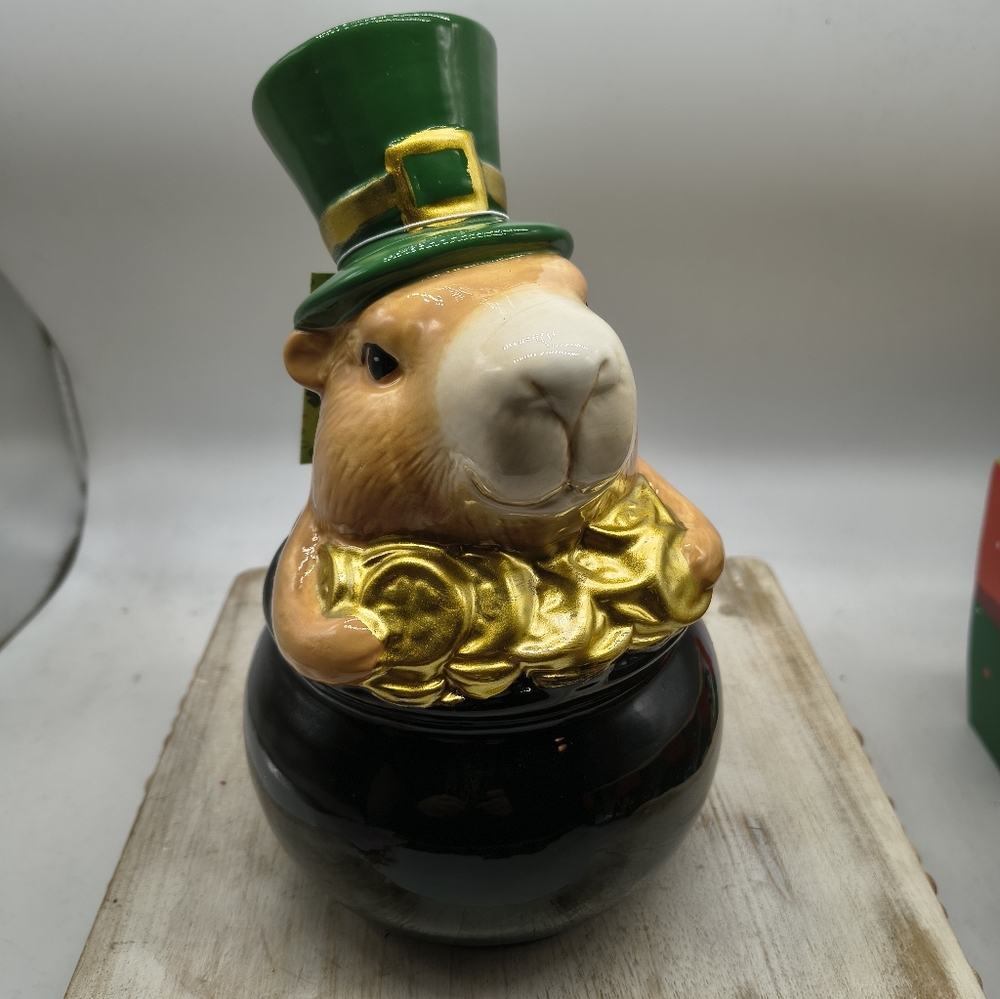 Lucky Lane St. Patrick's Leprechaun Capybara Inside Pot Of Gold